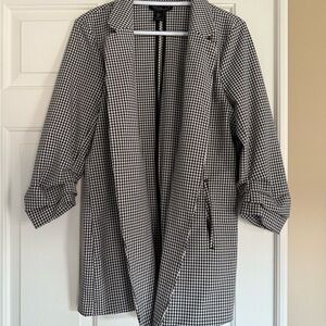 Rachel Zoe Black and White Checkered Plaid Blazer